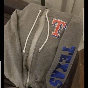 Victoria secret pink texas rangers zip up hoodie